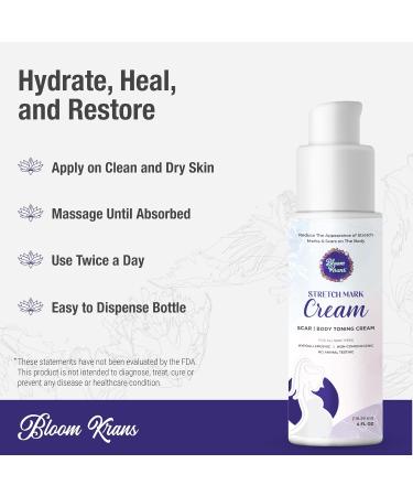 Bloom Krans Stretch Mark Cream for Pregnancy | Moisturizing Stretch Mark Remover & Prevention Lotion for Pregnant Belly & Postpartum Essentials - Buy Online on GoSupps.com