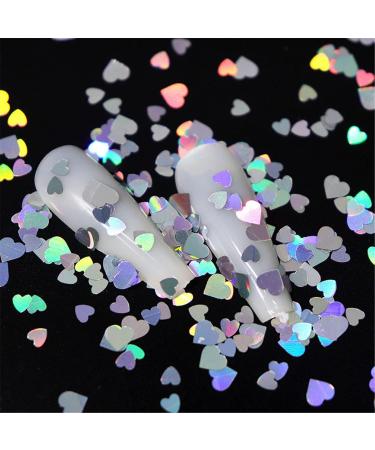 DIY Valentine's Day Love Heart Shiny Nail Art Sequins Nail Decoration Decals Stickers(gold) - Buy Online on GoSupps.com
