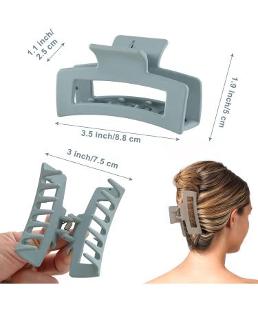 6 Pack Square Claw Clips for Women - Medium Non-Slip Hair Clips - Matte Hair claws - Strong Styling Accessories - Jumbo Clip for Thin Hair - Light Color - Buy Online on GoSupps.com