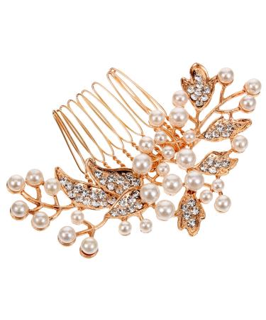 Housoutil Bride Hair Accessories Women Hair Accessories Decorative Hair Comb Bride Hair Comb Wedding Hair Accessories Hair Side Comb Pearl Hair Comb Miss Hairpin Rhinestones Silver