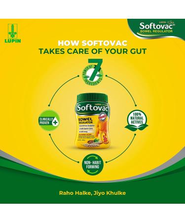 Softovac Bowel Regulator 250g - Natural High Fiber Formula with Sonamukhi, Harad, Mulethi, Saunf - Buy Online on GoSupps.com