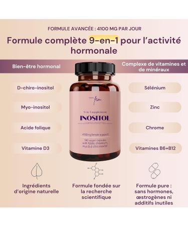 Myo-Inositol et D-Chiro Inositol SOPK 4100MG G lules V ganes Fonction M tabolique quilibre Hormonal et Bien- tre Psychologique 9-en-1 Folate 5-MTHF Chrome Zinc Vitamine B6 B12 & D3 2x lot Caps d'Inositol - Buy Online on GoSupps.com
