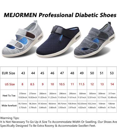MEJORMEN Men's Diabetic Shoes - Extended Width Adjustable Closure Slippers for Swollen Feet - Lightweight Casual Sandals with Diabetic Support - Buy Online on GoSupps.com