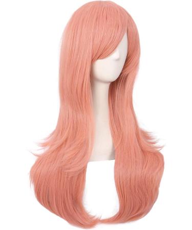 MapofBeauty 28 Inch Women Side Bangs Long Curly Hair Cosplay Wig in Orange Pink - 70cm - Buy Online on GoSupps.com
