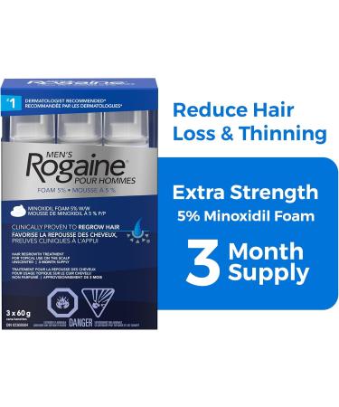 Rogaine Men s Hair Loss & Thinning Treatment for Hair Regrowth 5 Minoxidil Foam Extra Strength 3 Month Treatment white - Buy Online on GoSupps.com