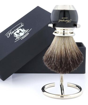 Haryali Sophist Collection Black Badger Hair Shaving Brush | Hand Assembled with German Stainless Steel Stand - International Shipping Available - Buy Online on GoSupps.com
