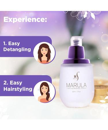 HerStyler Marula Oil Serum - Anti-Frizz Solution for Frizzy & Damaged Hair | Smoothing Shine Enhancer - 2 Fl. Oz - Buy Online on GoSupps.com