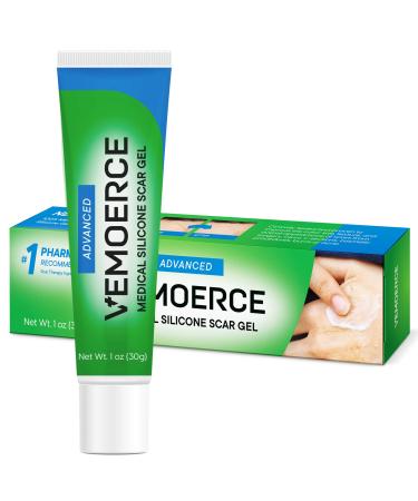 Vemoerce Advanced Silicone Scar Cream Gel Acne Scars Stretch Mark Remover Medical Cream Face Body Scar Treatment Removal Old Scars New Scars Away Surgical C-Section Burns Scar Away Cream 30g