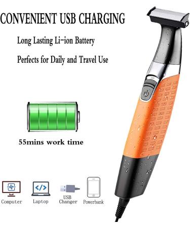 Buy Waterproof Electric Razor & Beard Trimmer for Men & Women - Cordless USB Rechargeable Hair Groomer in Orange - Buy Online on GoSupps.com
