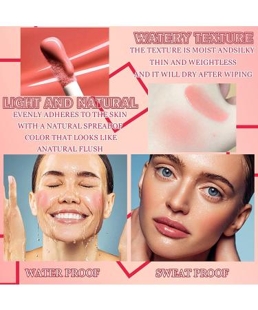  Tkekruh Liquid Blush Liquid Blusher Matte Blush Liquid Makeup Liquid Blush Gel Cream Liquid Blush for Cheeks Lightweight Breathable Texture Waterproof Long Lasting For All Skin Types - Buy Online on GoSupps.com