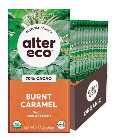 Alter Eco Organic Chocolate Bar Deep Dark Salted Burnt Caramel 30% Cocoa 2.82 oz (80 g)