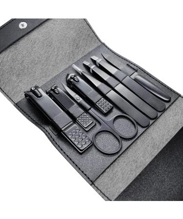 Nail Clippers Kit Manicure Pedicure Personal Care Set Man Built in Nail File Portable Nail Clippers 8 Pieces Black Home Use Travel Nail Clippers - Buy Online on GoSupps.com