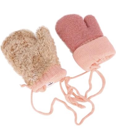 IPENNY Toddler Magic Stretch Mittens - Thick Plush Lined Winter Gloves for 0-3 Years - Style B Orange - 12x7cm - Buy Online on GoSupps.com