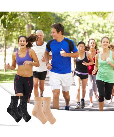 4 Pairs Neuro Socks for Men and Women Compression Socks Medical Neuropathy Socks Plantar Fasciitis Socks Sprained Ankle Support Breathable Anti-Slip Foot Support Brace for Pain Relief L/XL Black Skin - Buy Online on GoSupps.com
