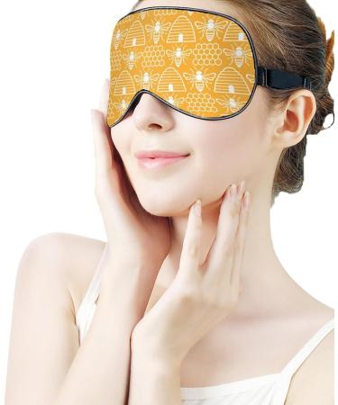 Bees and Hives Sleep Mask - Adjustable Strap, Blocks Light, Ideal for Travel, Men and Women - Buy Online on GoSupps.com