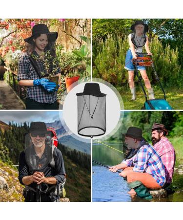 Mosquito Head Net Mesh Hat - Breathable Sun Protection Bucket Cap for Outdoor Activities - Black - Buy Online on GoSupps.com