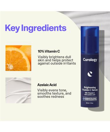 Curology Brightening Vitamin C Serum - 10% Vitamin C & Azelaic Acid for Even Skin Tone Smooth Texture & Redness Relief - 1 fl oz - Buy Online on GoSupps.com