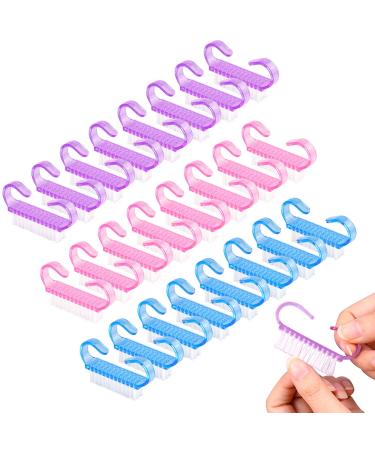 RETON 24 Pcs Handle Grip Nail Brush, Nail Brushes Fingernail Scrub Cleaning Brushes for Toes and Nails Cleaner, Pedicure Manicure Brush for Women Men Girls (Multicolor)