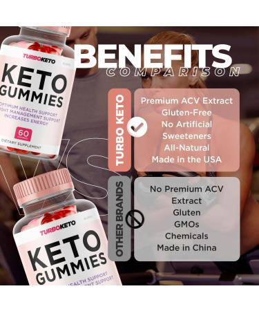 Turbo Keto ACV Gummies - Advanced Weight Loss Formula for Keto Diet | 30 Day Supply - Buy Online on GoSupps.com