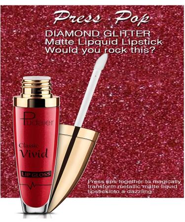 18 Color Diamond Glitter Lip Gloss | Long-Lasting Smooth Non-Stick Liquid Lipstick for Comfortable Wear - Buy Online on GoSupps.com