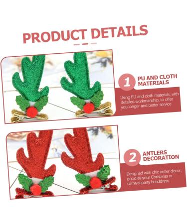 FRCOLOR Reindeer Antlers Hair Clips Pairs hair for women s for girls hair clips for girls hair clips Glitter Reindeer Hair Clips antler hair girls hair clips antler Deer Ears Hair Clips - Buy Online on GoSupps.com