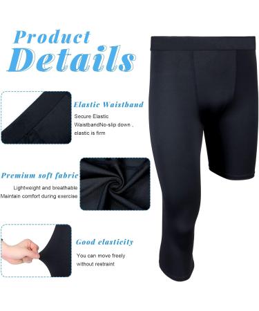 2 Packs Men's 3/4 One Leg Compression Tights - Medium Size | Unisex Athletic Leggings for Basketball Sports - Buy Online on GoSupps.com