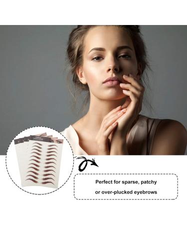 Mobestech 4 Sheets Eyebrow Stickers 6D Hair-like Eyebrow Stickers Imitation Eyebrow Tattoos False Eyebrow Tattoos (Brown) - Buy Online on GoSupps.com