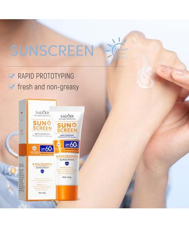 SPF 60 Clear Sunblock - No White Residue Non-Sunscreen Lotion for Face | Broad Spectrum UVA/UVB Protection for Outdoor Swimming & Daily Use - Buy Online on GoSupps.com