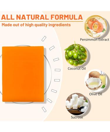 3 PCS Persimmon Soap Bar - Natural Deodorant for Body & Face Removes Nonenal Odor Handmade Cleansing Soap for Men & Women - Buy Online on GoSupps.com