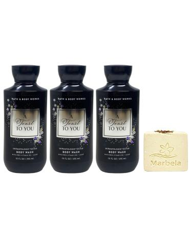 Bath & Body Works A Toast To You 3 - Body Washes with a Creamy Rose Bar Soap
