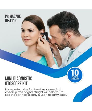 Priamcare Mini Otoscope Kit with High Resolution LED Ear Light - Ideal for Nurses, Students, Doctors & EMTs - Buy Online on GoSupps.com