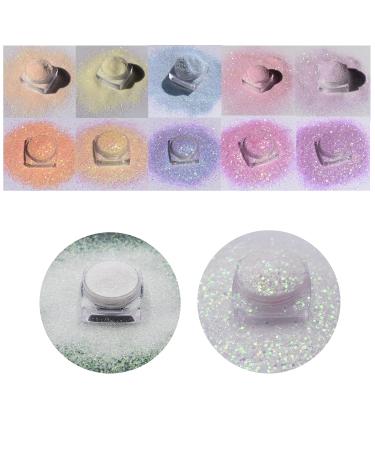 10 Boxes Set UV Color Changing Powder Glitter for Festival Rave Beauty Makeup Face Body Nail Craft Art Decoration UV-10C
