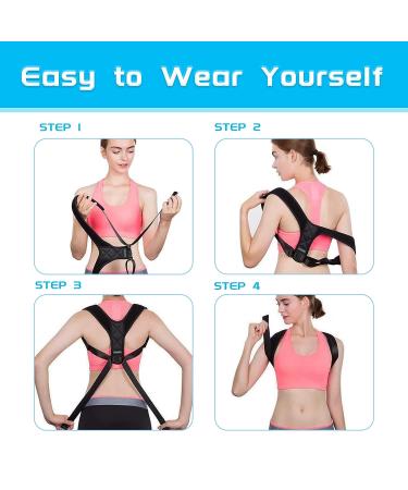 Adjustable Posture Corrector for Women & Men - Breathable Upper Back Support Brace for Scoliosis & Pain Relief - Buy Online on GoSupps.com