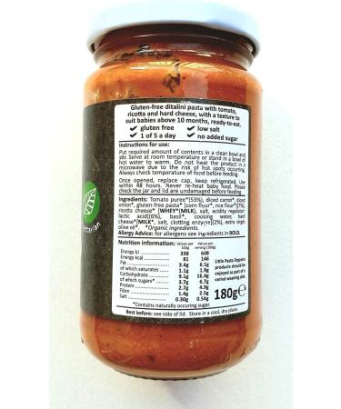 Little Pasta Organics Tomato & Ricotta Baby Food 180g | Gluten Free Pasta - Buy Online on GoSupps.com