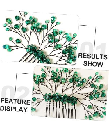 VINTORKY Green Branches and Leaves Hair Comb Crystal Bride Wedding Hair Comb Bride Crystal bridal hair comb rhinestone barrettes crystal leaf hair comb bridesmaid vintage rhinestones Metal - Buy Online on GoSupps.com