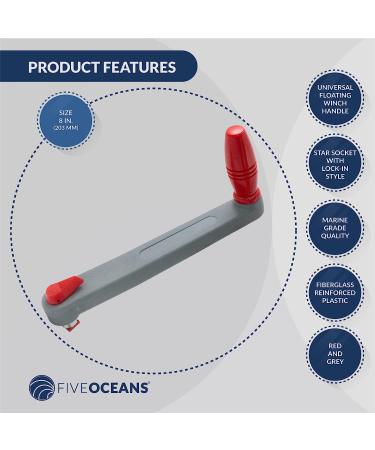 Five Oceans Marine Locking Winch Handle 8-10 & Holder 8 - Grey/Red - Buy Online on GoSupps.com