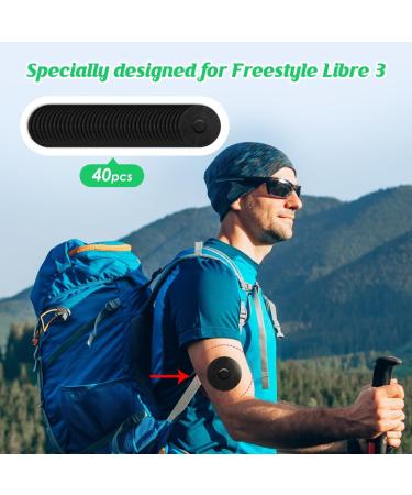 40 Waterproof Freestyle Libre 3 Plasters - Durable & Easy-to-Use Sensor Stickers | Ushares (Black) - Buy Online on GoSupps.com