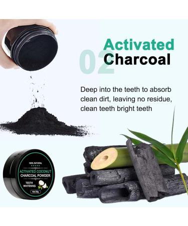 Coal Toothpaste Powder | Coconut Tooth Whitener | Activated Carbon with Bamboo Toothbrush | Stain Remover & Safe for Enamel - Buy Online on GoSupps.com