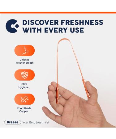 Buy Tongue Scraper with Travel Case - 100% Pure Copper Tongue Cleaner for Fresh Breath & Daily Oral Hygiene - Single Pack for Adults - Buy Online on GoSupps.com
