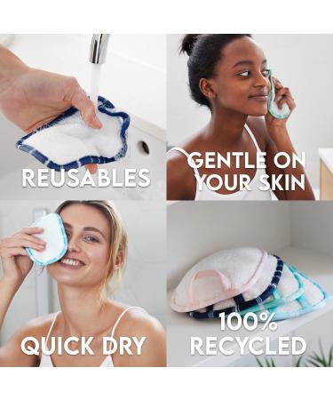Dock & Bay Reusable Makeup Pads - Ultra Soft Washable - 3 Pack with Wash Bag - Eucalyptus Green - 12x10cm - Skin Cleaner for Face - Eco-Friendly Option - Buy Online on GoSupps.com