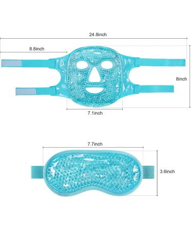 KOLTECH Reusable Gel Beads Face and Eye Mask Gift Kit - Hot & Cold Therapy for Migraine, Pain Relief, Puffiness - Sinus Pressure, Acne, Headaches - Blue - Buy Online on GoSupps.com