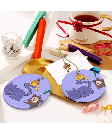 YYHHAOFA Sunflower Seeds and Cats Prints Christmas Ceramic Round Pendant Decoration - Festive Hanging Ornament for Stores and Homes -2.9 in - Buy Online on GoSupps.com