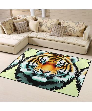 Little Fat Tiger Head Flannel Non-Slip Floor Mat - 63x48 Inches Comfortable & Lint-Free Foot Pressure Relief for Home & Office - Buy Online on GoSupps.com