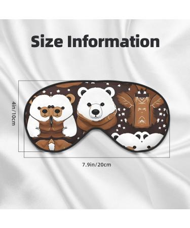 Ultra-Soft Light-Blocking Eye Mask - White Bear & Brown Bear Print for Comfort & Restful Sleep | International Shipping Available - Buy Online on GoSupps.com