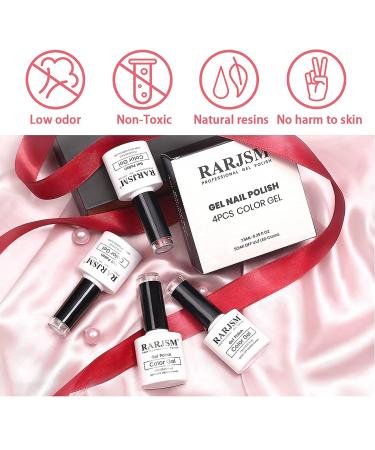 Gorgeous Foil Nail Polish Set - 4Pcs Glitter Gel Black, Milky White, Red Sequins Polish for Stunning Nail Decorations at Home - UV LED Lamp Required - Buy Online on GoSupps.com