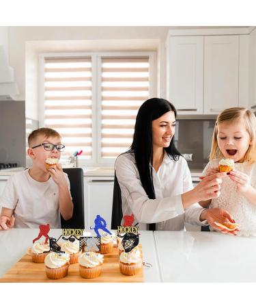 Rsstarxi 24 Pack Hockey Theme Birthday Cupcake Toppers Glitter Ice Hockey Players Cupcake Picks for Ice Hockey Sports Theme Baby Shower Kids Birthday Party Cake Decorations Design 1 Multicolor - Buy Online on GoSupps.com