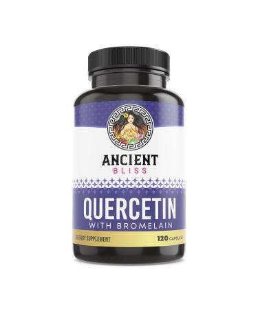 Ancient Bliss Quercetin with Bromelain | Quercetin 1000mg Bromelain 200mg per Serving | Supports Immune System, Joint Health, Respiratory Health & Overall Well-Being  120 Capsules 120 Count (Pack of 1)