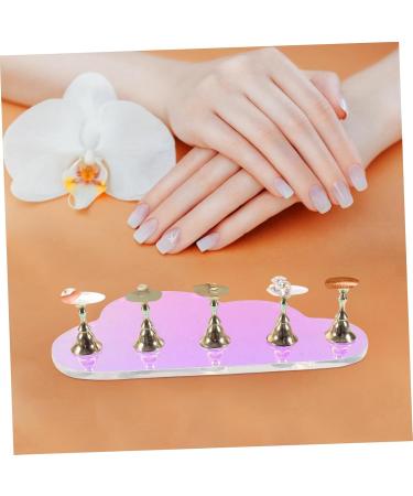 FRCOLOR 1 Set Computer Desk Nail Holder for Painting Nails Press on Nails Stand Nail Color Showing Tools Nail Display Stand Press on False Nails Holder Acrylic Bracket With Base - Buy Online on GoSupps.com