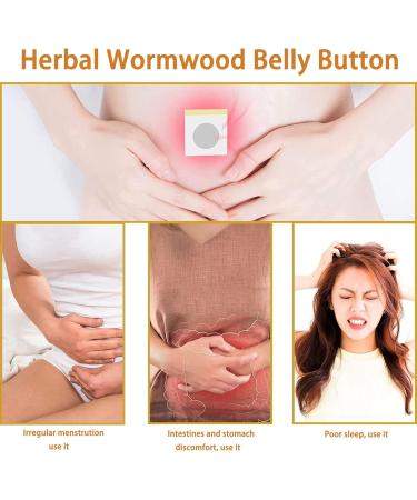 Herbal Wormwood Belly Button Tummy Sticker Moxibustion Patch Mugwort Pellet Effective Ancient Mugwort Pellet (90pcs) - Buy Online on GoSupps.com
