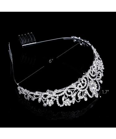 Crystal Tiara Crown for Women & Girls - Perfect for Birthday, Halloween, Bride, Wedding - Silver Style A - Buy Online on GoSupps.com